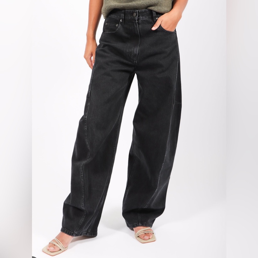 Tibi Black Wash Denim Sid Jean